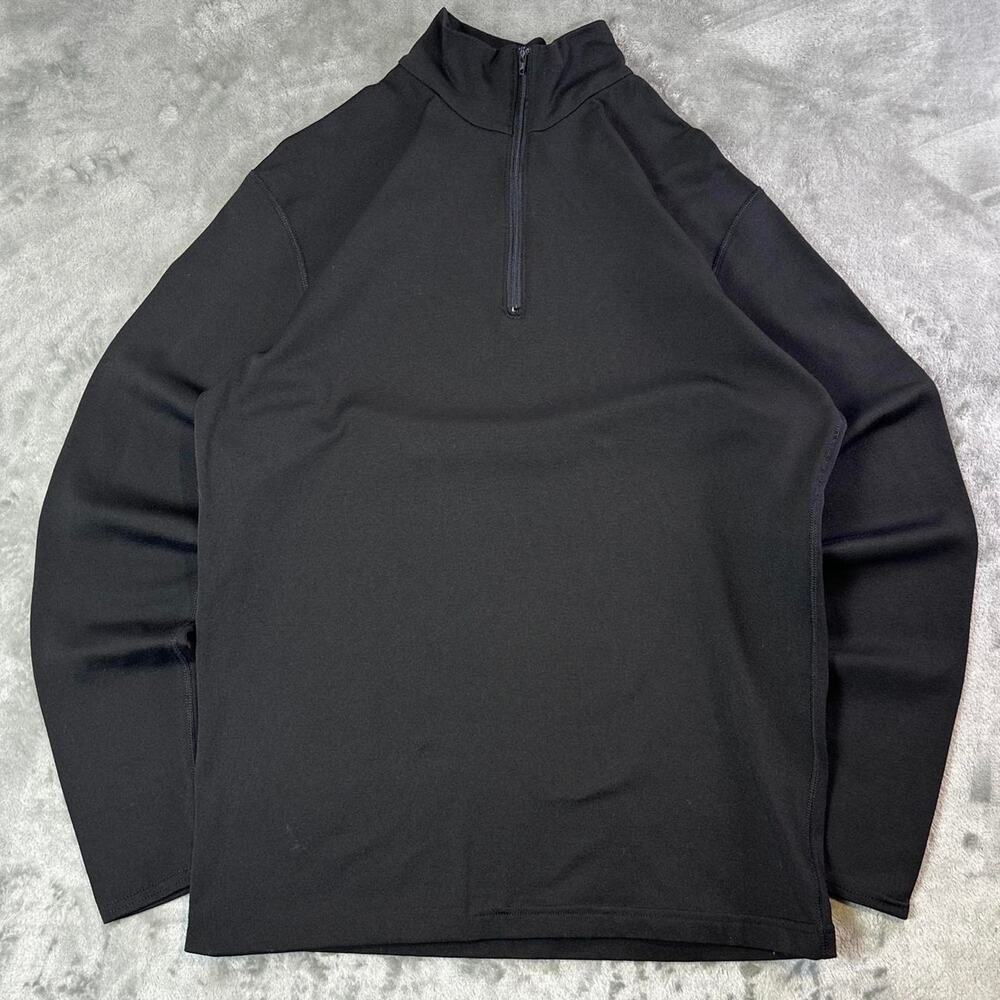 Helly Hansen Black 1/4 Zip Pullover Fleece Mock Neck Sweatshirt Mens Size M